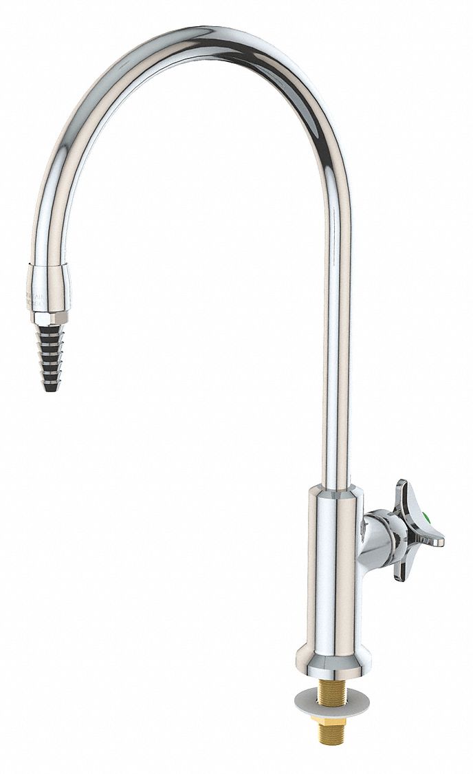 Laboratory Faucet: Faucet, Single-Post, For Cold Water Media, 1 Handles, 1 Outlets, Brass