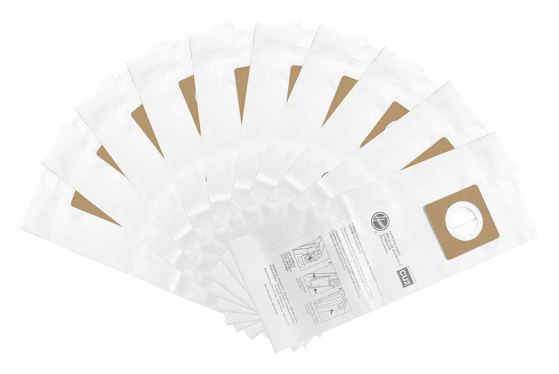 VACUUM BAG, FITS HOOVER BRAND, DRY, PAPER, 1-PLY, STANDARD, AH10143, 10 PK