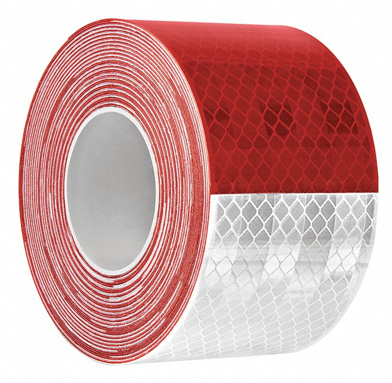 SILVER & WHITE  Reflective   Conspicuity  Tape 1" x 25 feet DOT-02