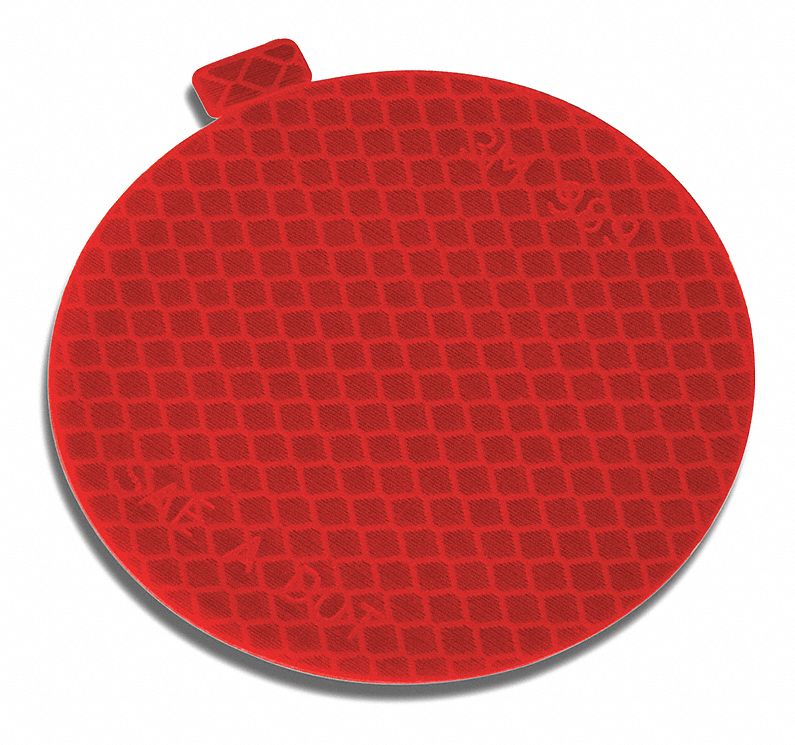 Reflective Tape: Buses/Construction/Emergency Vehicles/Rail, Red, 3 in Wd, 3 in Lg, Acrylic, 2 PK