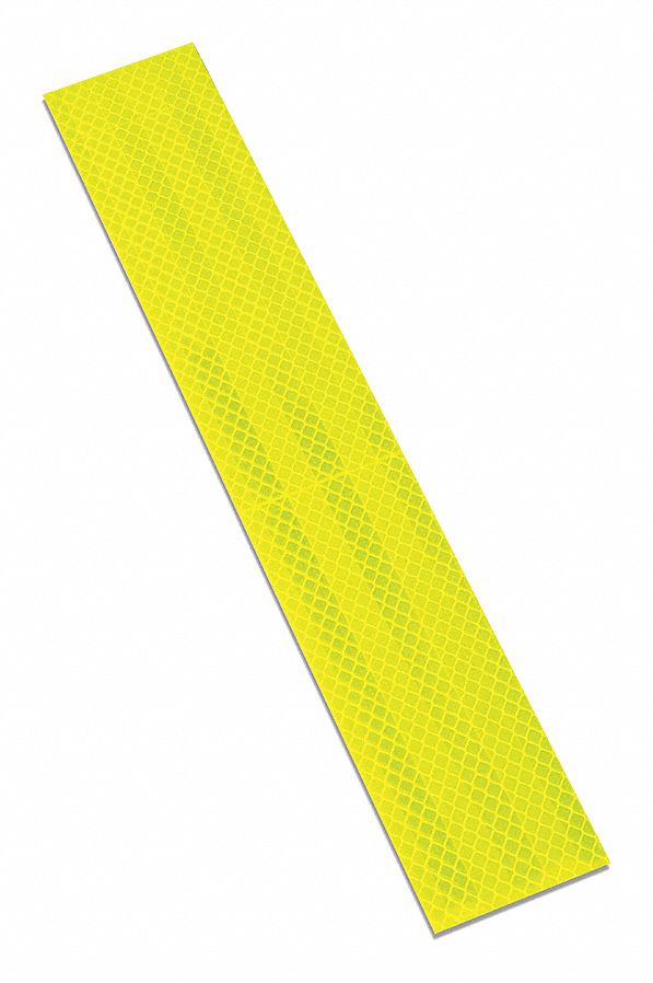 Reflective Tape: Buses/Construction/Emergency Vehicles/Rail, Fluorescent Lime, 2 in Wd, 10 PK