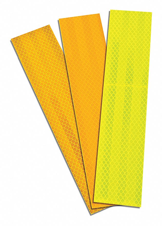3M Reflective Tape, Orange, Fluorescent Lime Reflective Color, 2 in