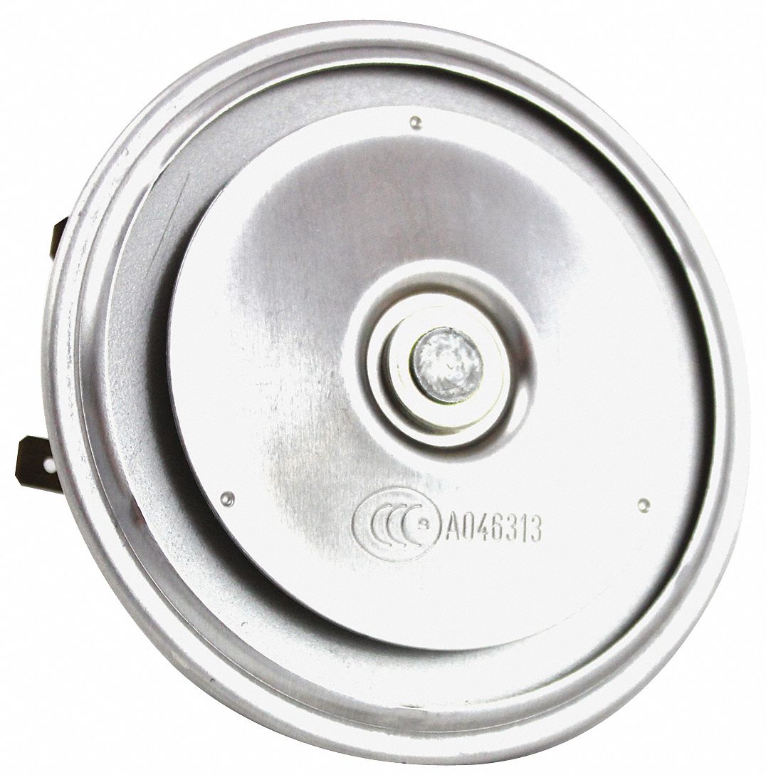 Electric Horn: 12V DC, Low Tone, Electric, Silver, Unfinished, 130 dB Sound Level - Max