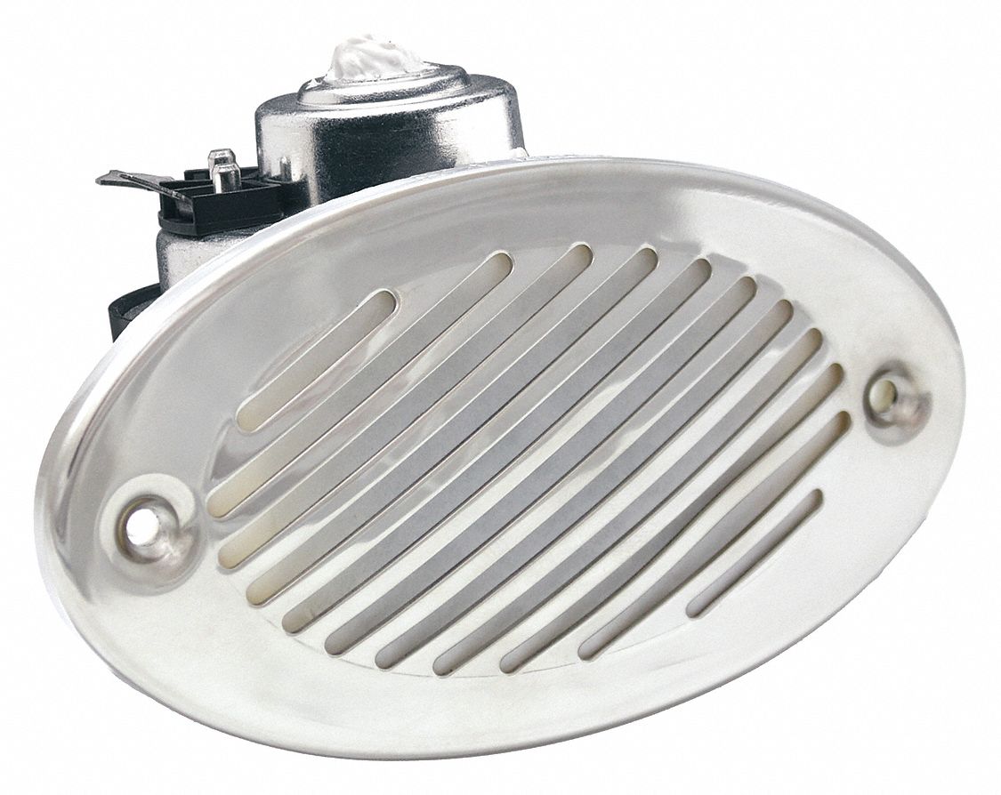 Electric Horn: 12V DC, Low Tone, Electric, White, Unfinished, 105 dBA Sound Level - Max, Boats