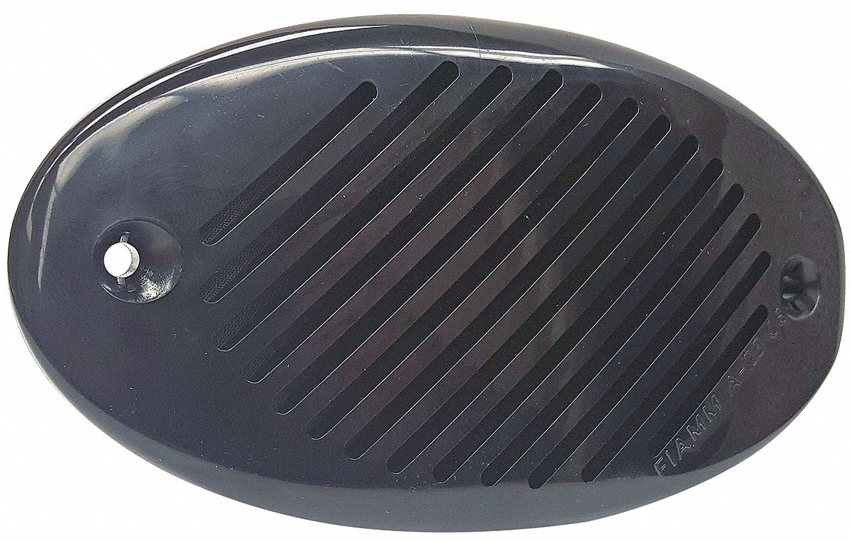 Electric Horn: 12V DC, Low Tone, Electric, Black, Unfinished, 105 dBA Sound Level - Max, Boats