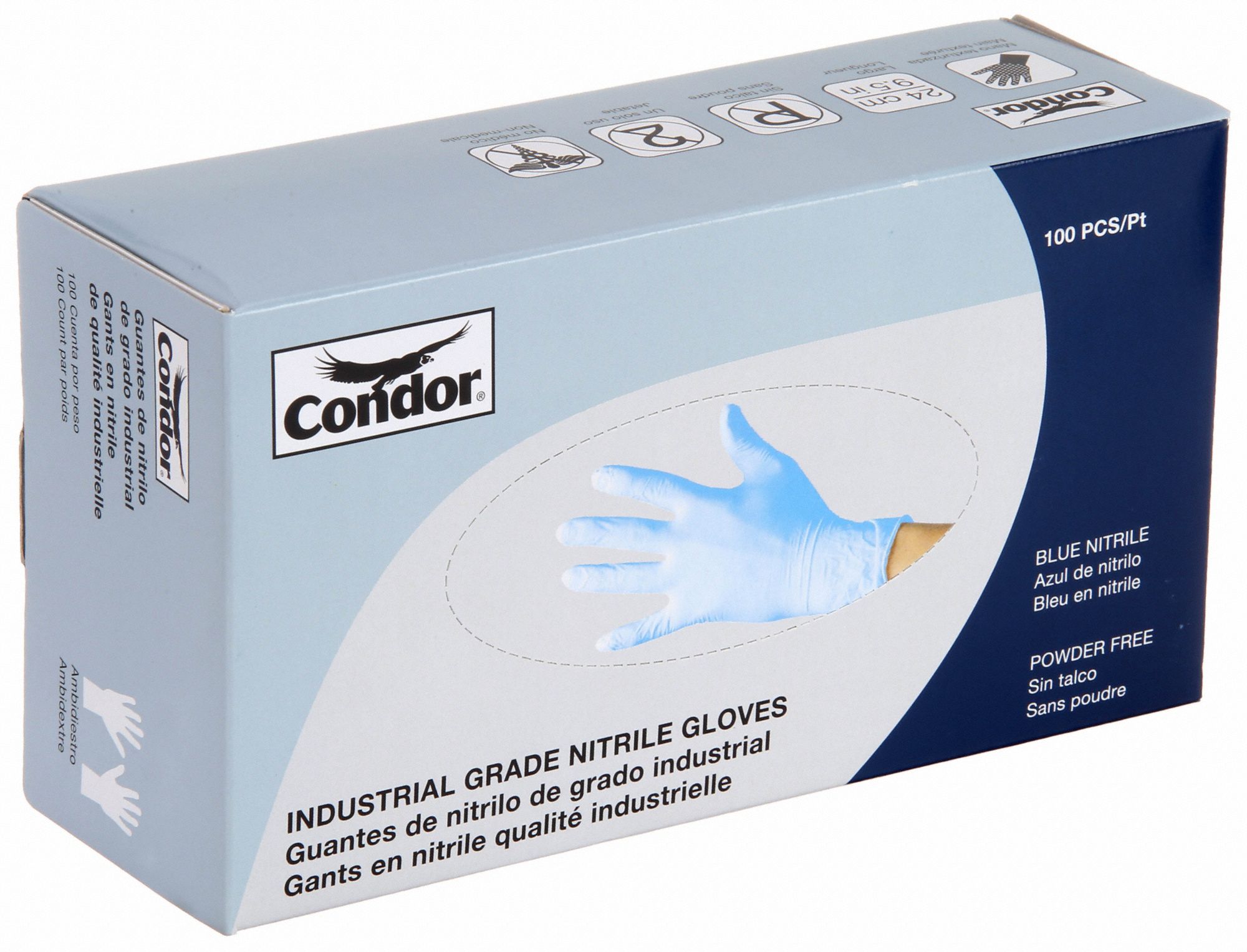 CONDOR Disposable Gloves: Food-Grade/Gen Purpose, 5 mil, Powder-Free ...