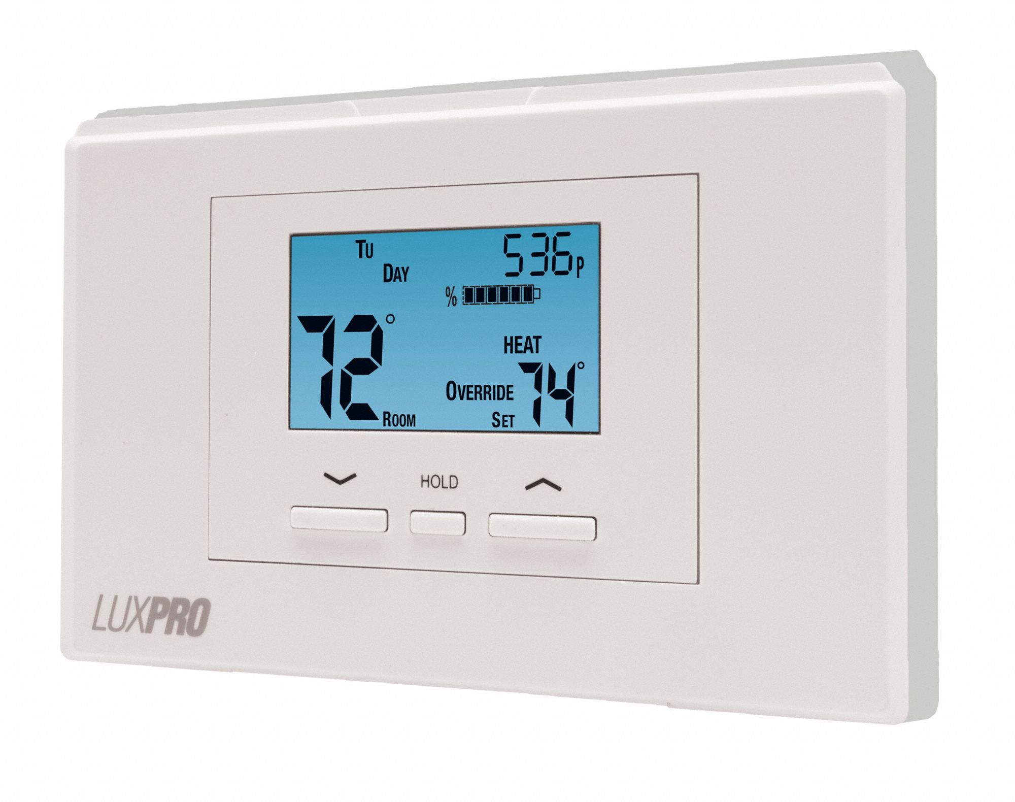 LUX Thermostat, Stages Heat 2, Stages Cool 1 53CV80P521U Grainger