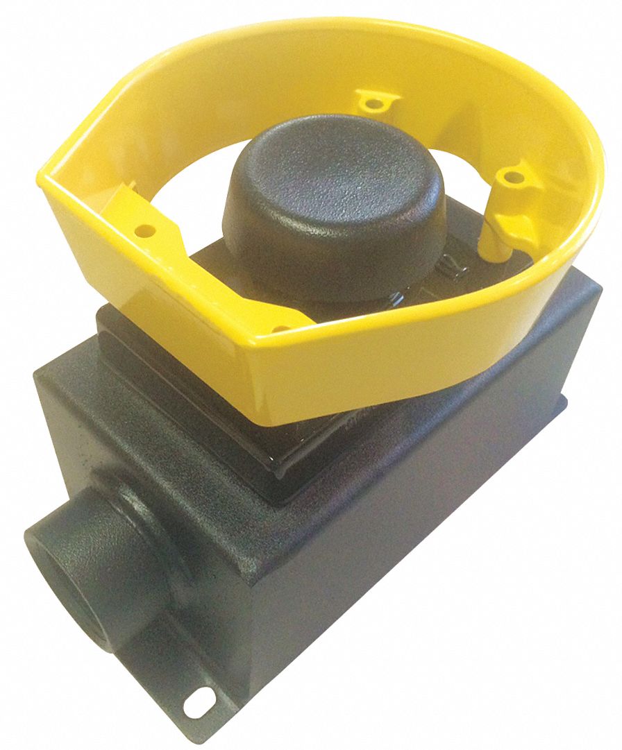 Non-Illuminated Push Button: 57 mm Size, Momentary Push, Black, 1NO/1NC, 12, Flush Button