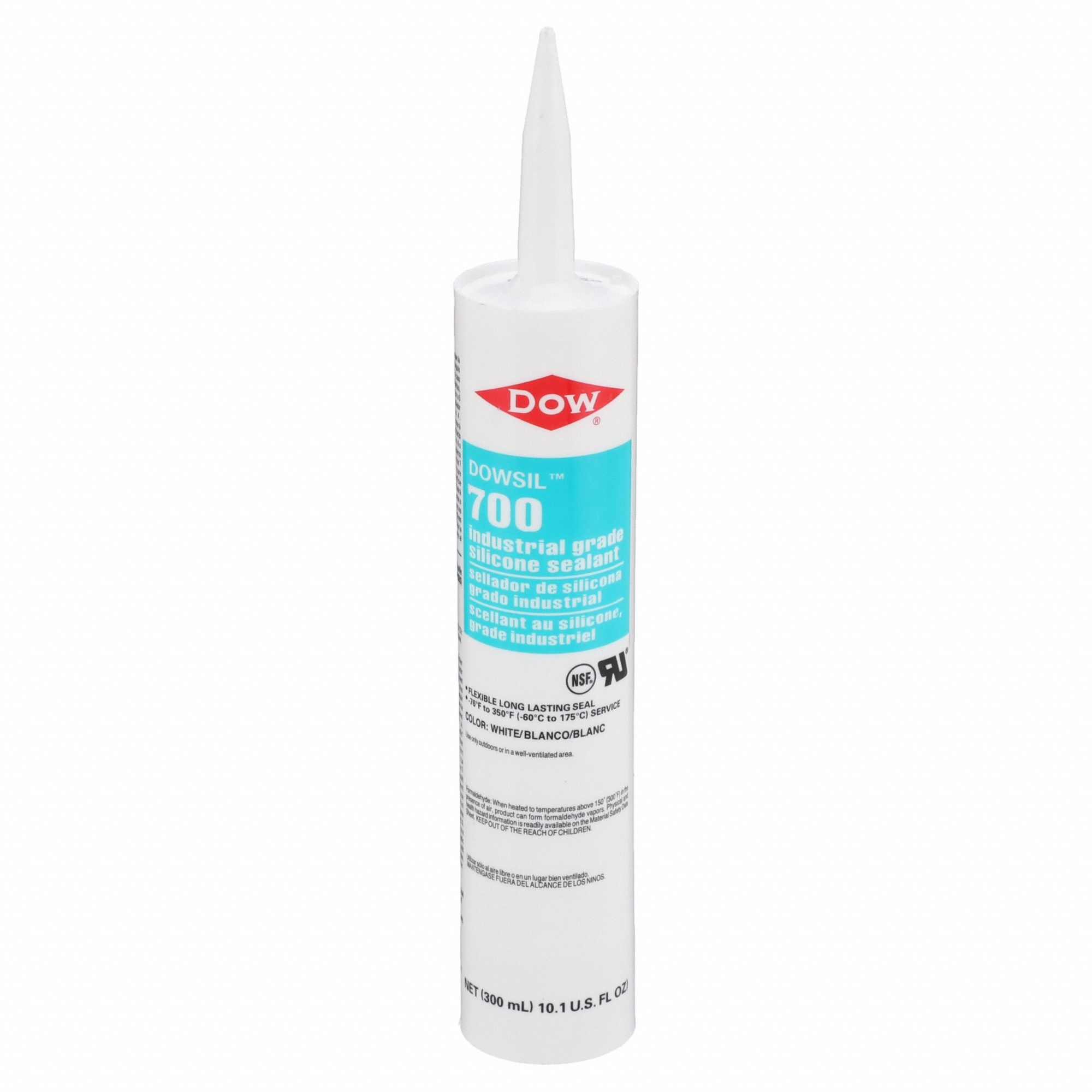 Silicone Sealant: 700, White, 10 oz, Cartridge, 501% or More Elongation Range