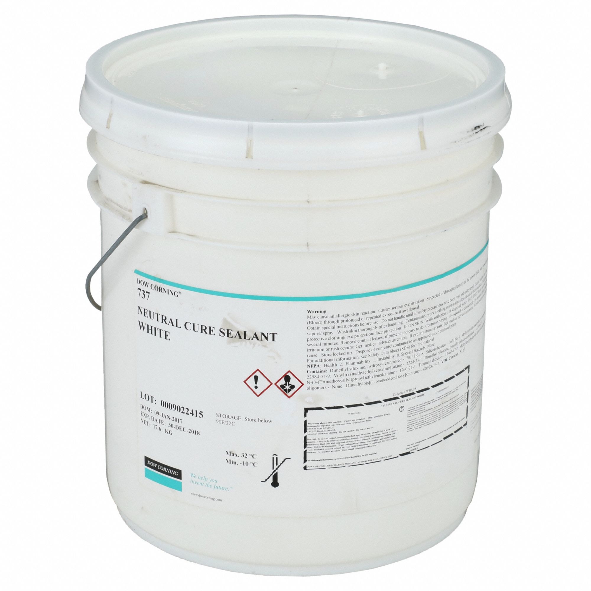 DOW CORNING, White, 18 kg, Sealant 53DC364099876 Grainger