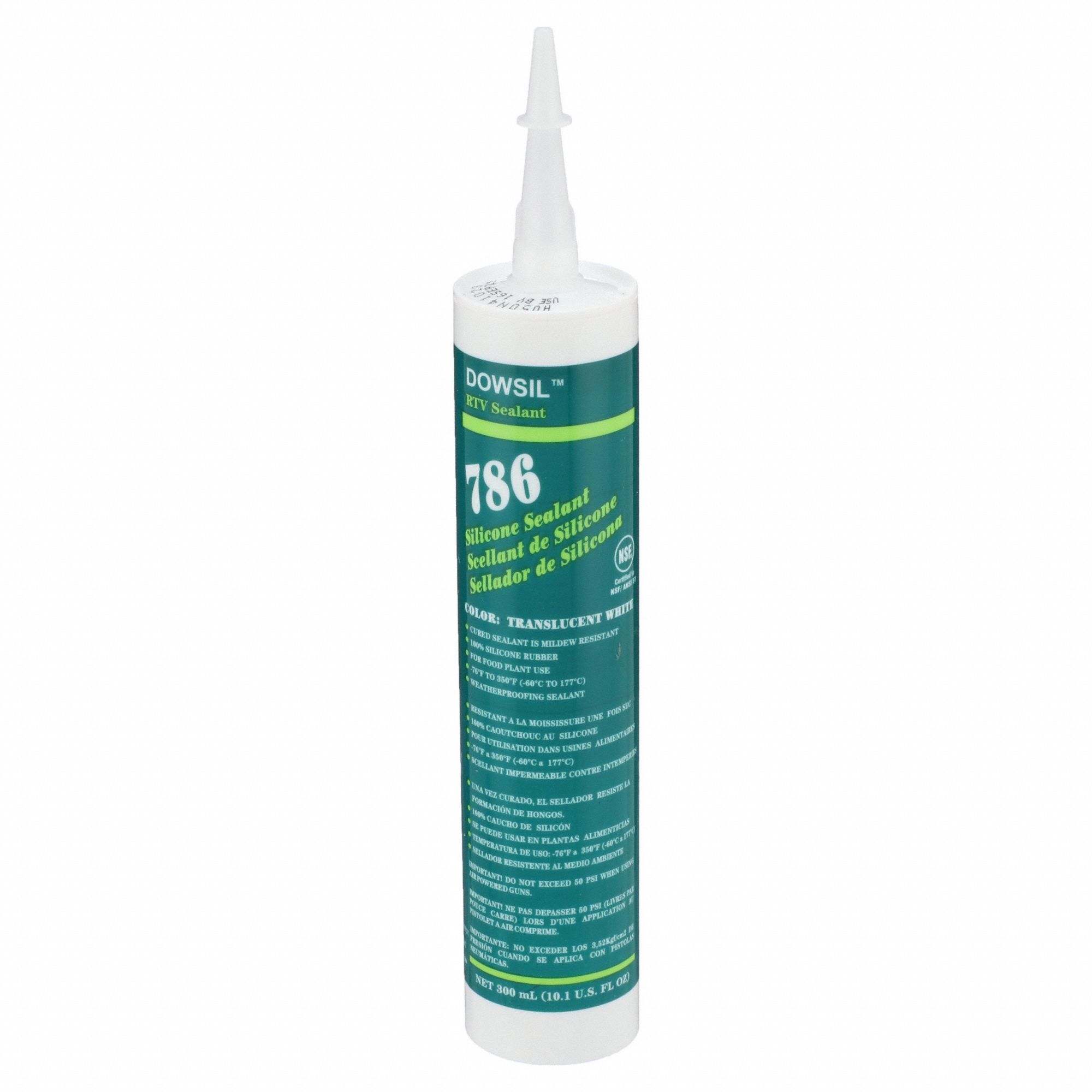 DOW CORNING, 786, Translucent White, Silicone Sealant 53DC4199179249