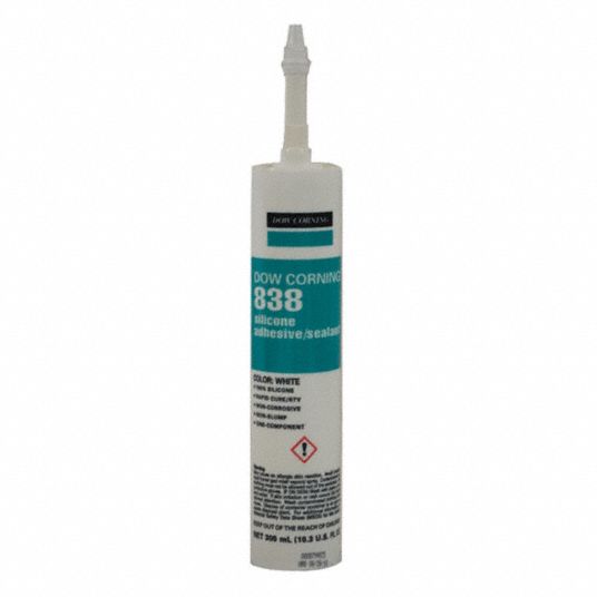 DOW CORNING, 838, White, Silicone Adhesive Sealant 53DC432227819