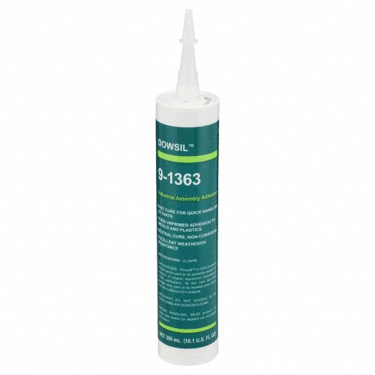 DOW CORNING Silicone Sealant: 9-1363, Black, 10 oz, Cartridge, 301% to 500%  Elongation Range