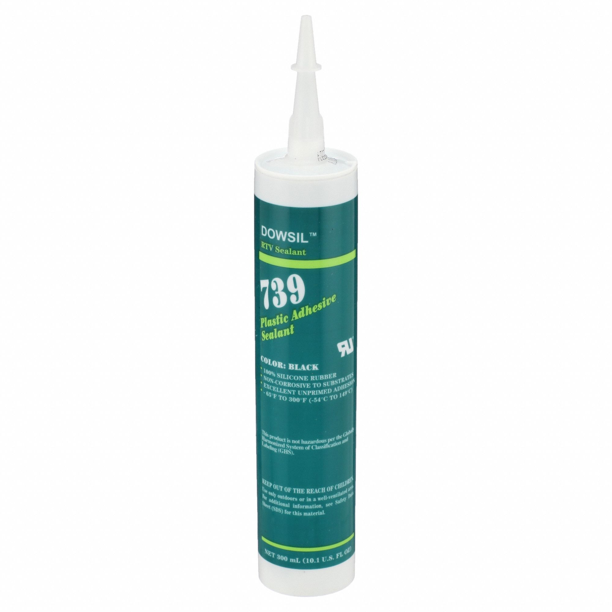 Silicone Sealant: 739, Black, 10 oz, Cartridge