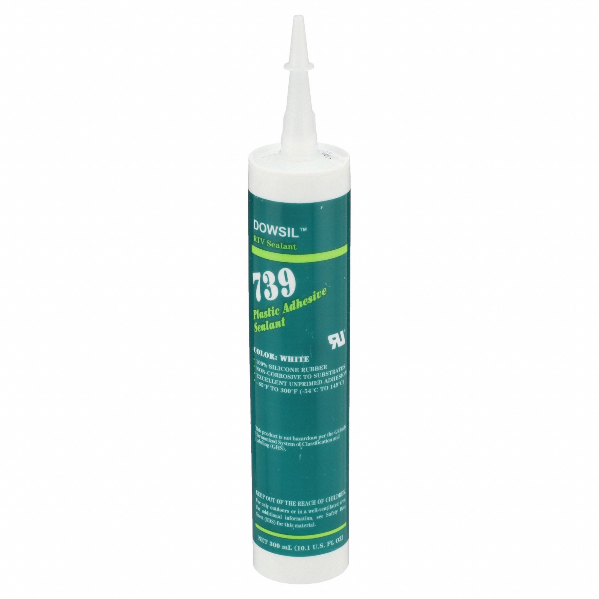 Silicone Sealant: 739, White, 10 oz, Cartridge