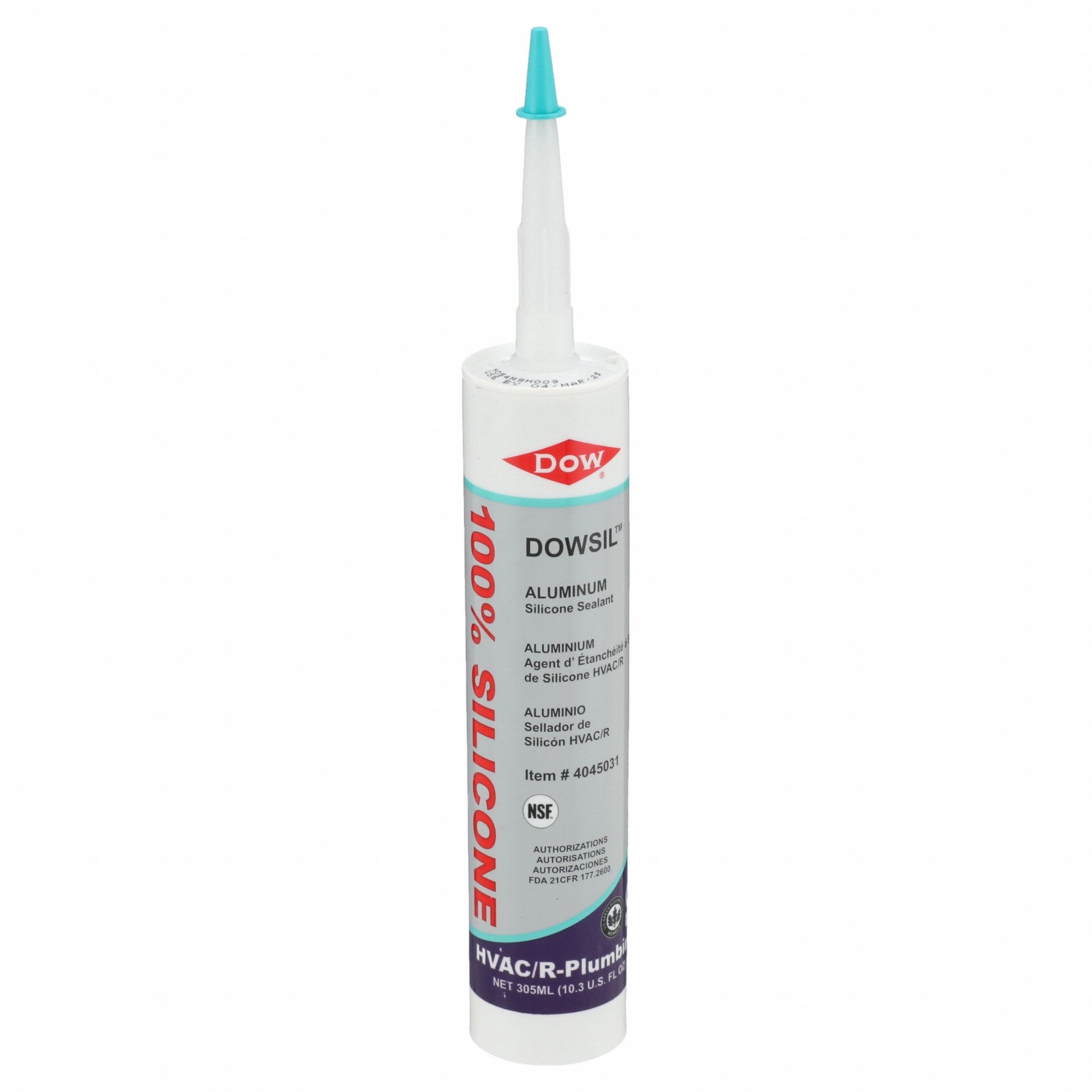 Silicone Sealant: HVAC/R, Gray, 10 oz, Cartridge, 501% or More Elongation Range
