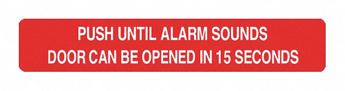 Peel and Stick Door Warning Sign, 23"L