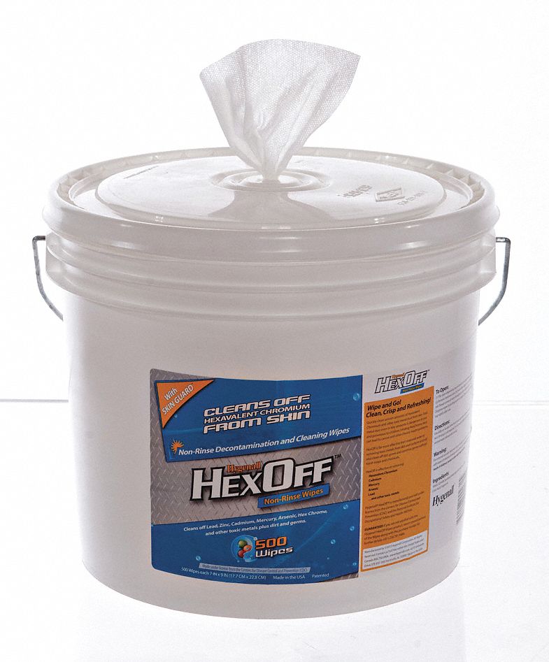 Heavy Metal Removing Wipes: Bucket, 500 Wipes per Container, Non Rinse, Fresh, 2 PK