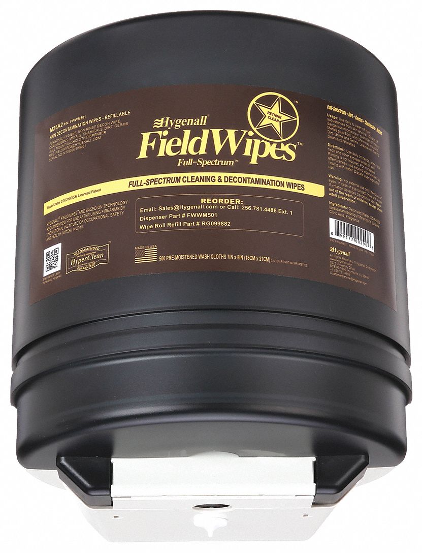 Wet Wipe Dispenser: (500) Wipes Capacity, Plastic, Universal, Black, 2 PK