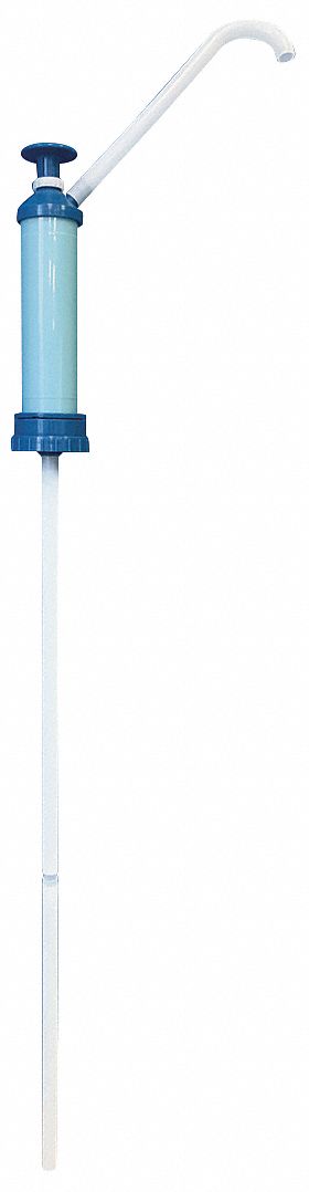 HAND PUMP DISPENSER, FOR USE WITH 55 GALLON DRUMS, PLASTIC, BLUE
