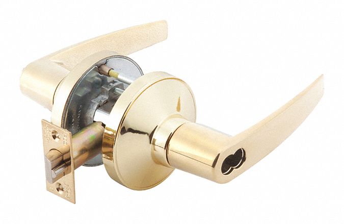 Door Lockset: Classroom Lever Locksets, Brass, ADA Compliant