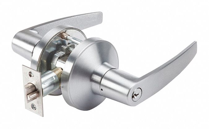 Door Lockset: Classroom Lever Locksets, Chrome, ADA Compliant