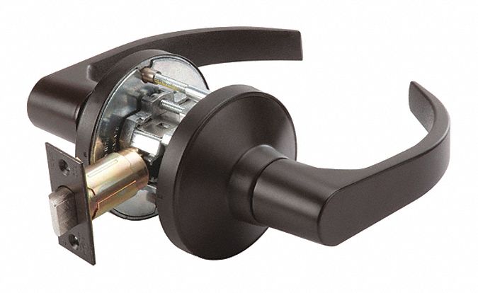 Door Lockset: Passage Lever Locksets, Bronze, ADA Compliant