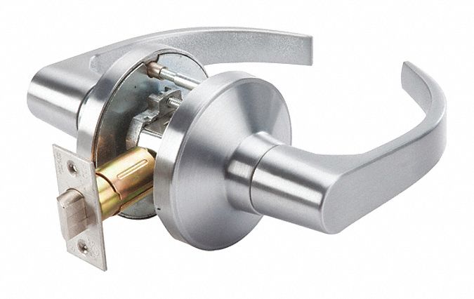 Door Lockset: Passage Lever Locksets, Chrome, ADA Compliant