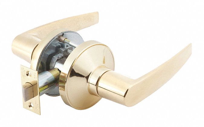 Door Lockset: Passage Lever Locksets, Brass, ADA Compliant