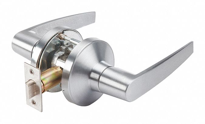 Door Lockset: Passage Lever Locksets, Chrome, ADA Compliant