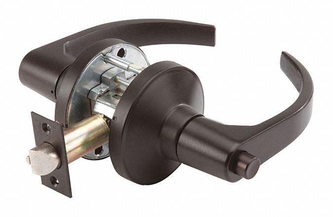 Door Lockset: Privacy Lever Locksets, Bronze, ADA Compliant