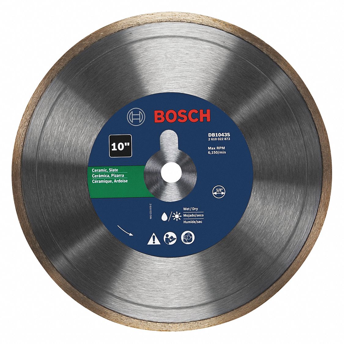 BOSCH Tile Saws, Diamond Saw Blade, Ceramic, Slate Materials Cut, 10 in
