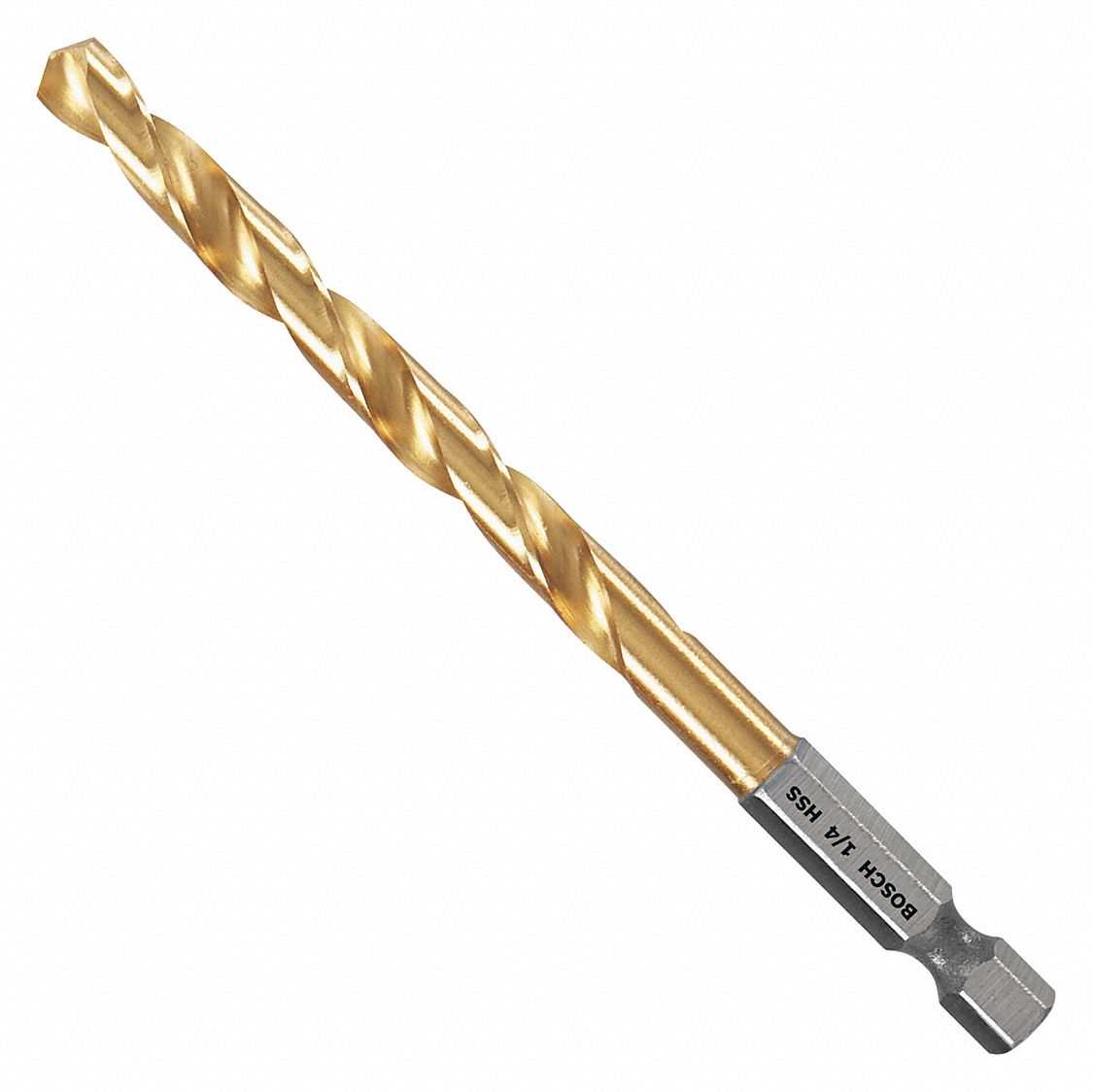 BOSCH Hex Shank Drill Bit, 1/4 in, Drill Bit Point Angle 135°, Drill