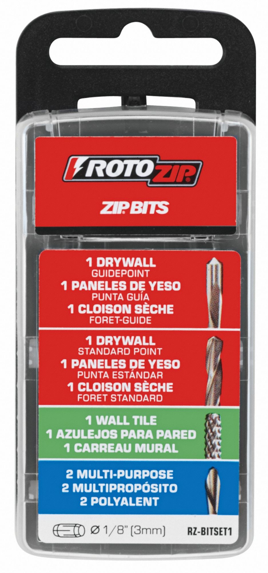 ROTOZIP Multipurpose Cutting Bit Set High Speed Steel, 1/8 in Drill