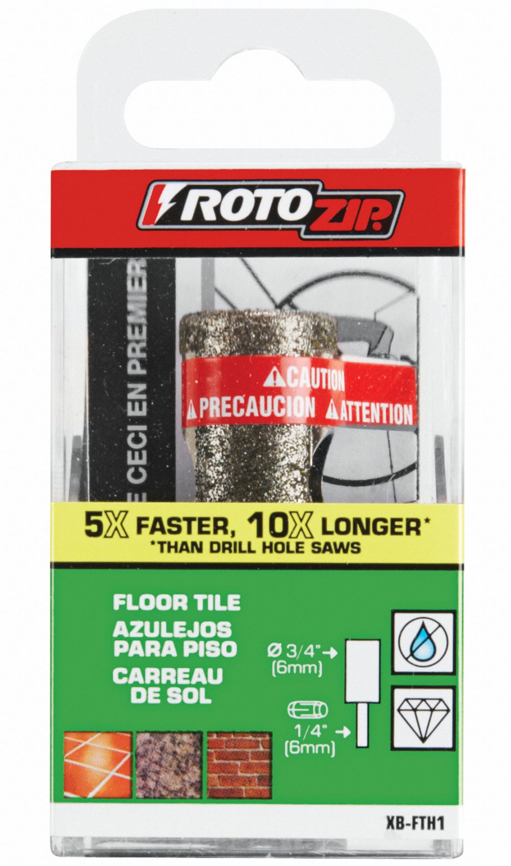 ROTOZIP Tile Cutting Bit, 3/4 in Drill Bit Diameter, 33,000 RPM Max