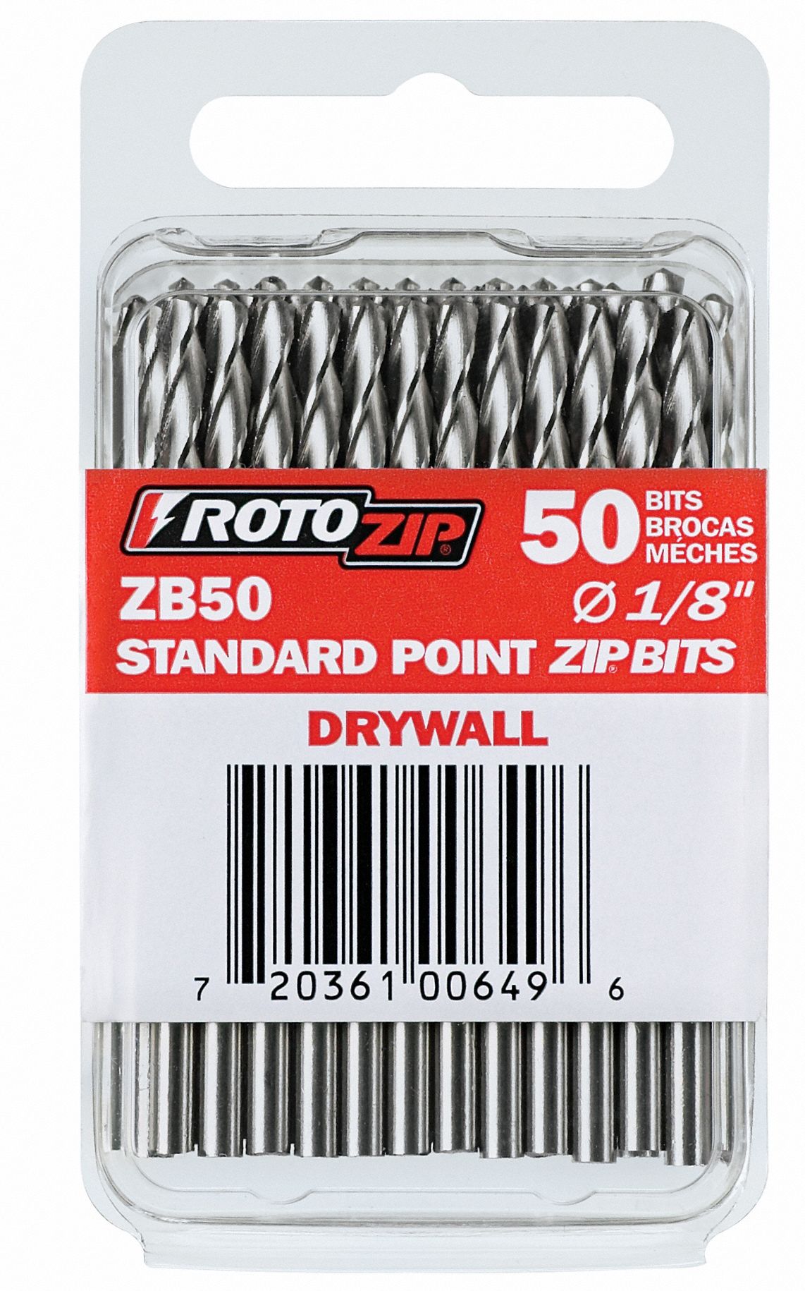 ROTOZIP Drywall Bit, 1/8 in Drill Bit Diameter, 33,000 RPM Max. Speed ...