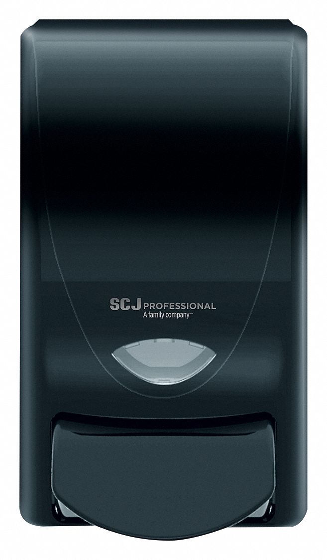 Hand Care Dispenser: Manual, 1 L Refill Size, Foam/Gel/Liquid, Black, Matte, Deb