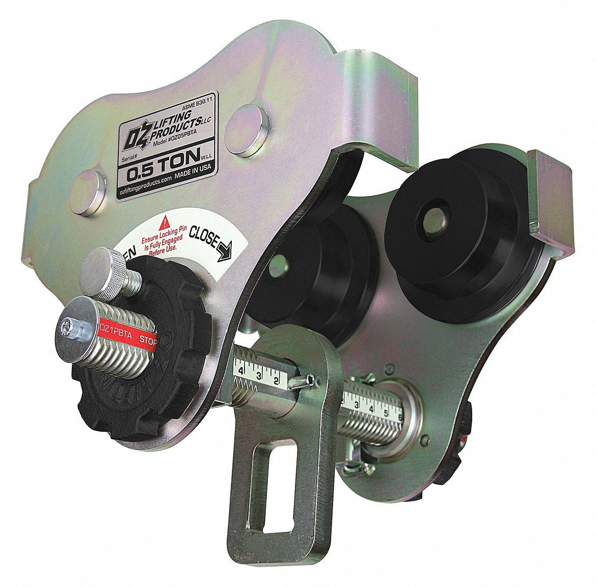 TROLLEY, PUSH, 1,000 LB MAX HOIST LOAD CAPACITY, STEEL