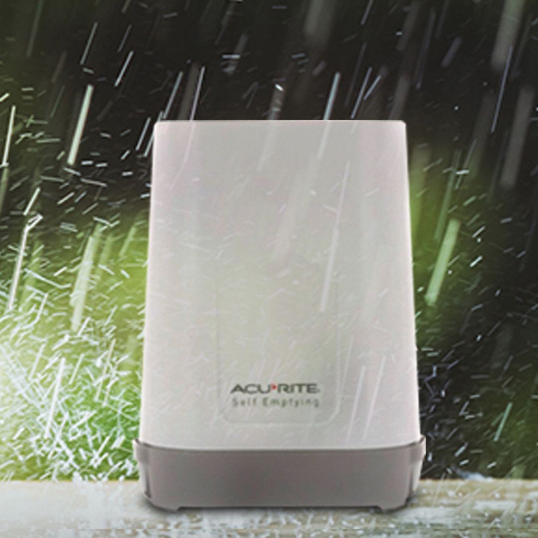 ACURITE Rain Gauge 99.9 in Max. Rain, 30 m Range, (2) AA Gauge/(3) AAA Display 53DP82