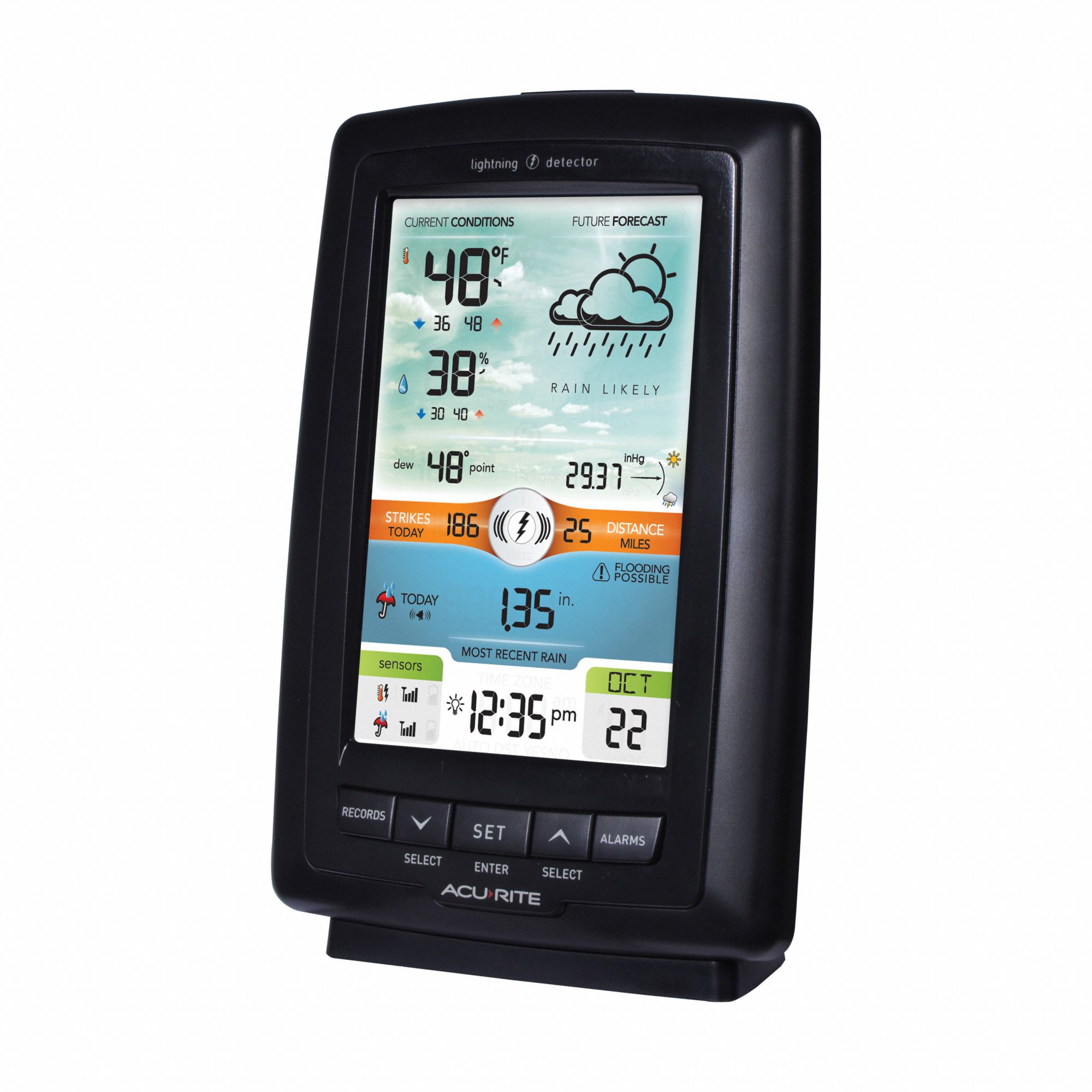 ACURITE Wireless Weather Station AcuRite, 3 Pieces, Color LCD, 30 m