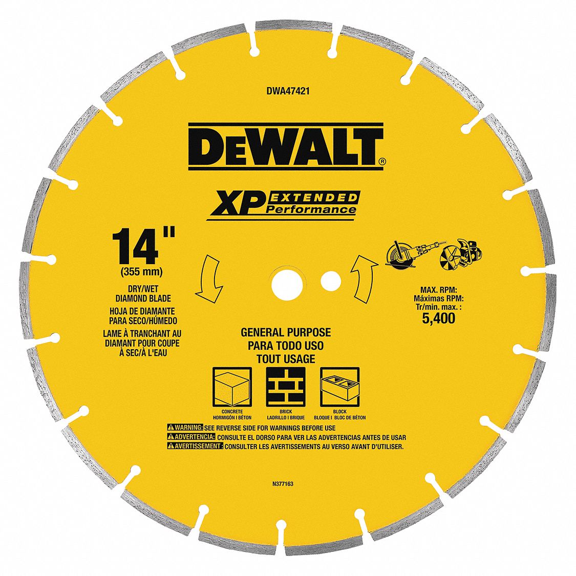 DIAMOND SAW BLADE,BEST,14 IN,DRY
