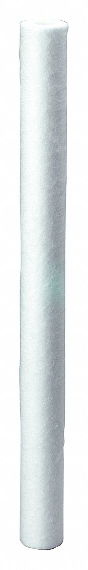 Water Filter Cartridge: 1 micron, Melt Blown, 10 gpm, Polypropylene