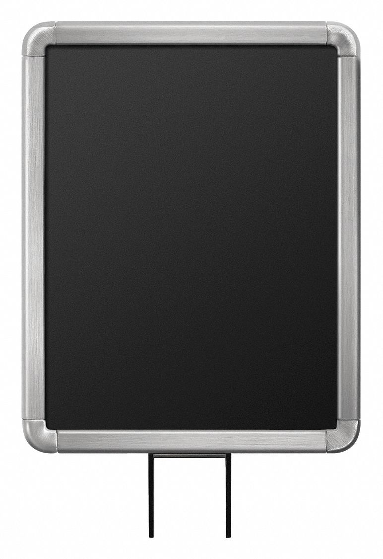 Sign Frame: Silver, 8 1/2 in Overall Wd