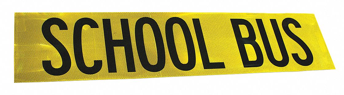 Reflective Tape: Marking/School Buses, Fluorescent Yellow, 8 3/4 in Wd, 36 in Lg, Acrylic