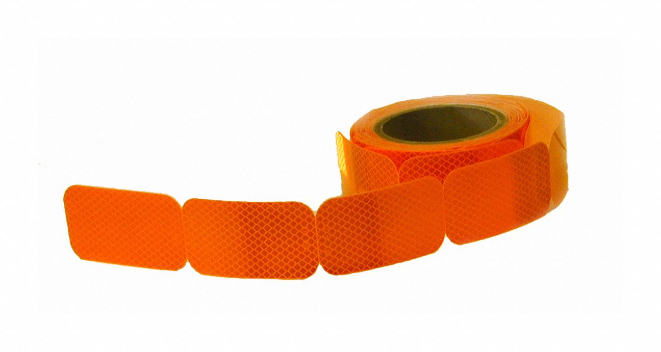 Reflective Tape: Marking, Amber, 2 in Wd, 50 yd Lg, Acrylic