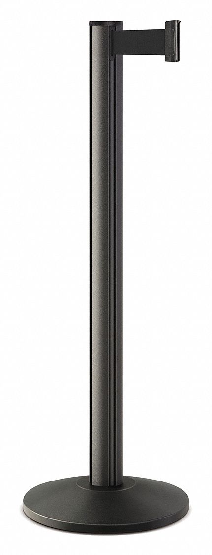 Barrier Post, Steel, Black Wrinkle