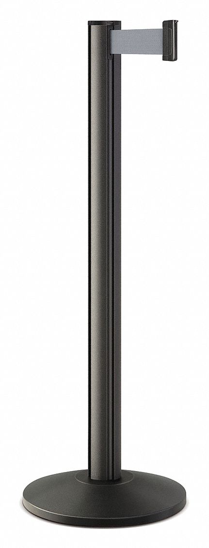 Barrier Post, Steel, Black Wrinkle