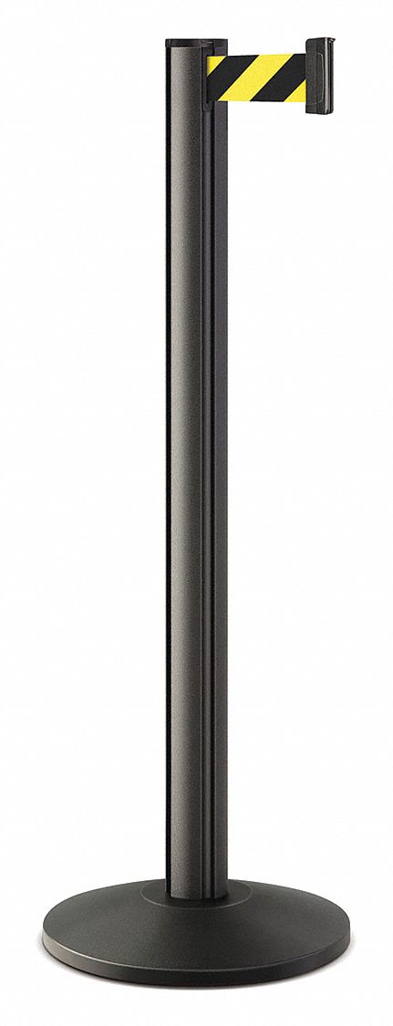 Barrier Post, Steel, Black Wrinkle