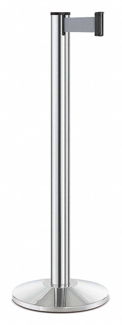 Barrier Post, Steel, Chrome