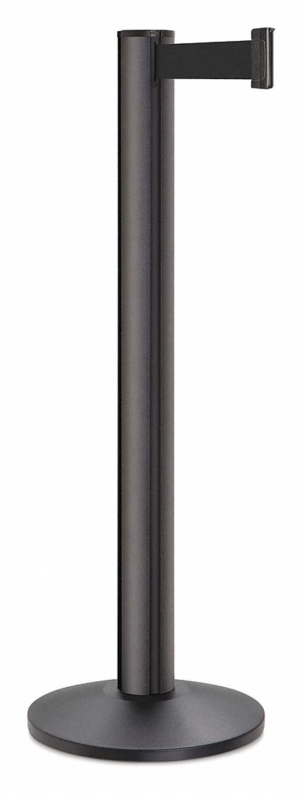 Barrier Post, Steel, Black Wrinkle